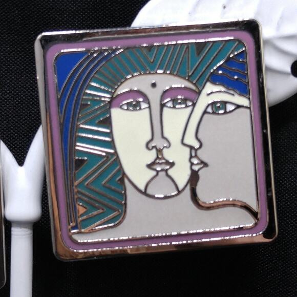 Laurel Burch Ancient Ancestors Earrings Art of Human Being Enamel 1980s - Picture 4 of 10